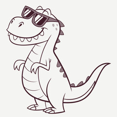 Funny dinosaur wearing sunglasses vector design