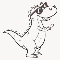Funny dinosaur wearing sunglasses vector design