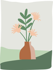 Cute card in modern flat style on colorful background. Perfect for wedding design, Valentine's Day, Mother's Day, Birthday