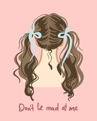 Cute card in modern flat style on colorful background. Perfect for wedding design, Valentine's Day, Mother's Day, Birthday