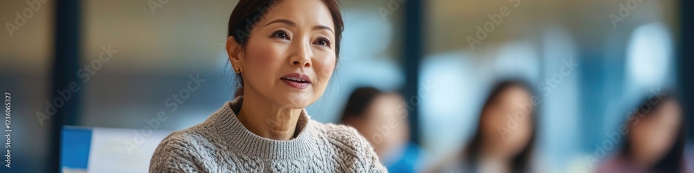 Poster a person conversing on their mobile device, isolated background
