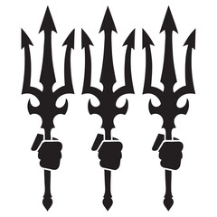 Trident Silhouette vector illustration