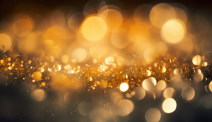 Golden Bokeh Lights Dreamy Backdrop