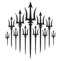 Trident Silhouette vector illustration