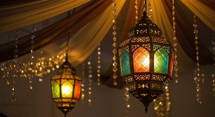 Elegant Ramadan Lantern with Warm Glow – Perfect for Gift Cards, Backgrounds, Islamic Decorations, and Festive Designs