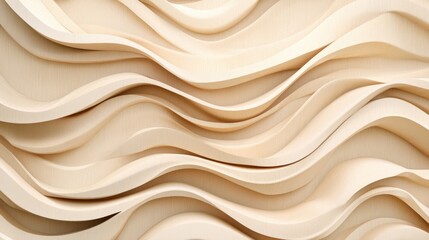 Obraz premium Artistic wooden waves forming an abstract natural pattern in soothing beige tones, ideal for decor.