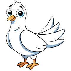 cartoon bird on white