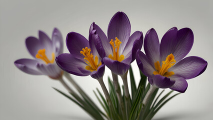 crocus flowers in the snow