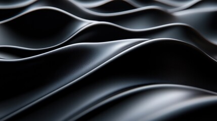 Fototapeta premium Dark undulating surface, abstract background, 3D render, design texture