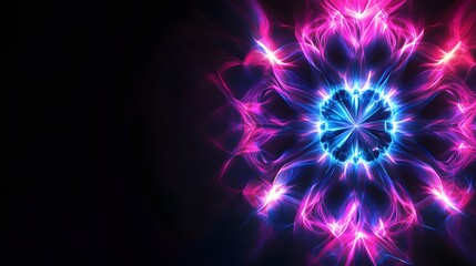 Fototapeta premium Abstract Neon Floral Design Glowing Vibrant Colors