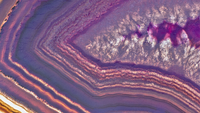 purple and pink agate structure close-up