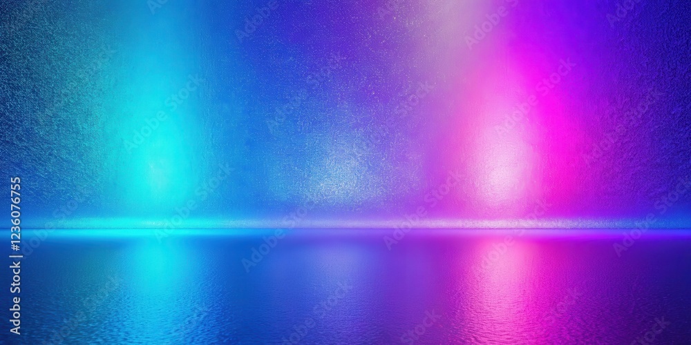 Aufkleber abstract neon light reflection on textured surface with water like ripple effect