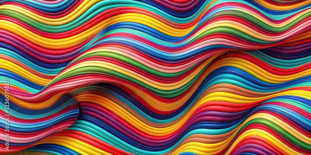 Poster A vibrant abstract background featuring undulating stripes of color, creating a mesmerizing and dynamic pattern.