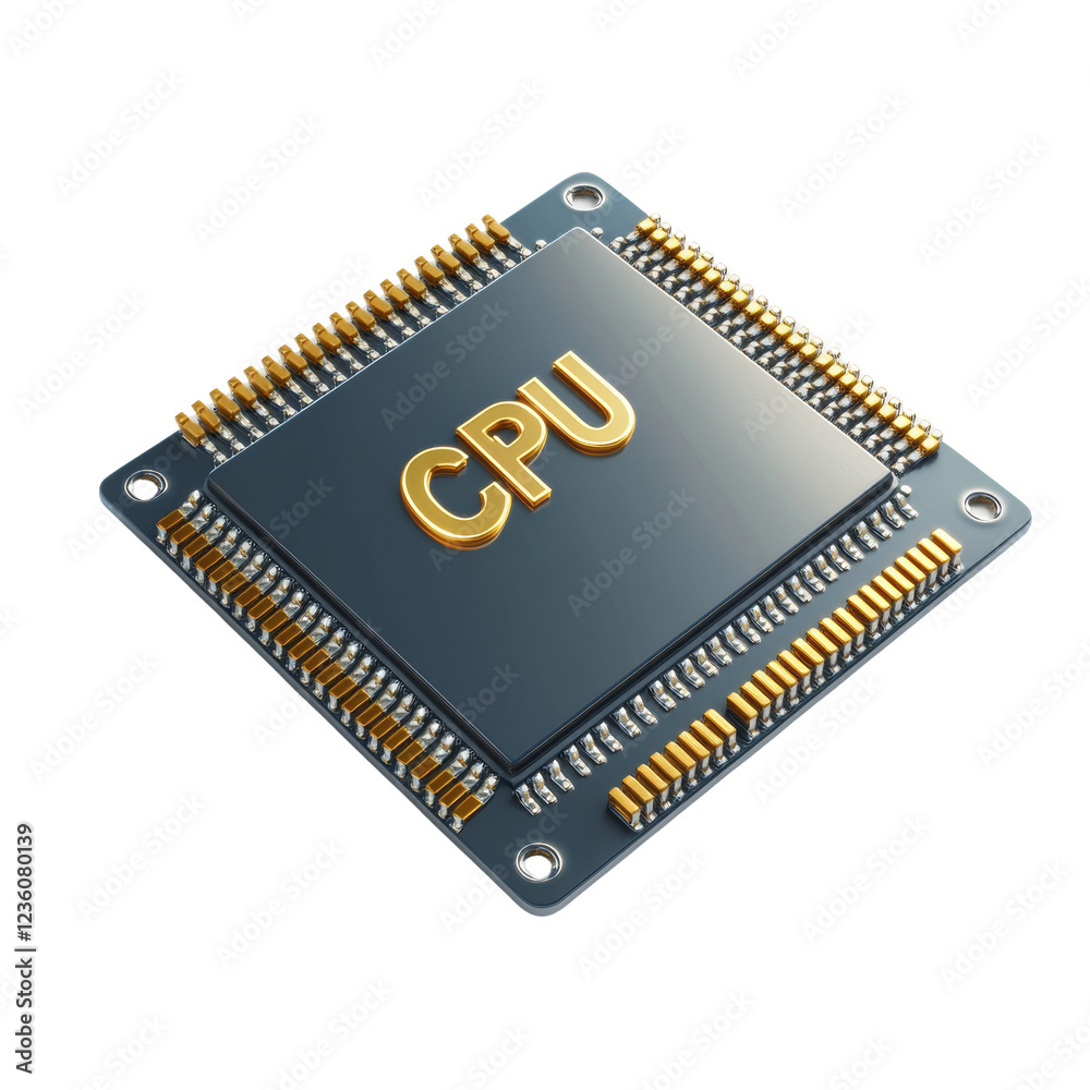Aufkleber the image shows a detailed close-up of a central processing unit a cpu chip with golden lettering on