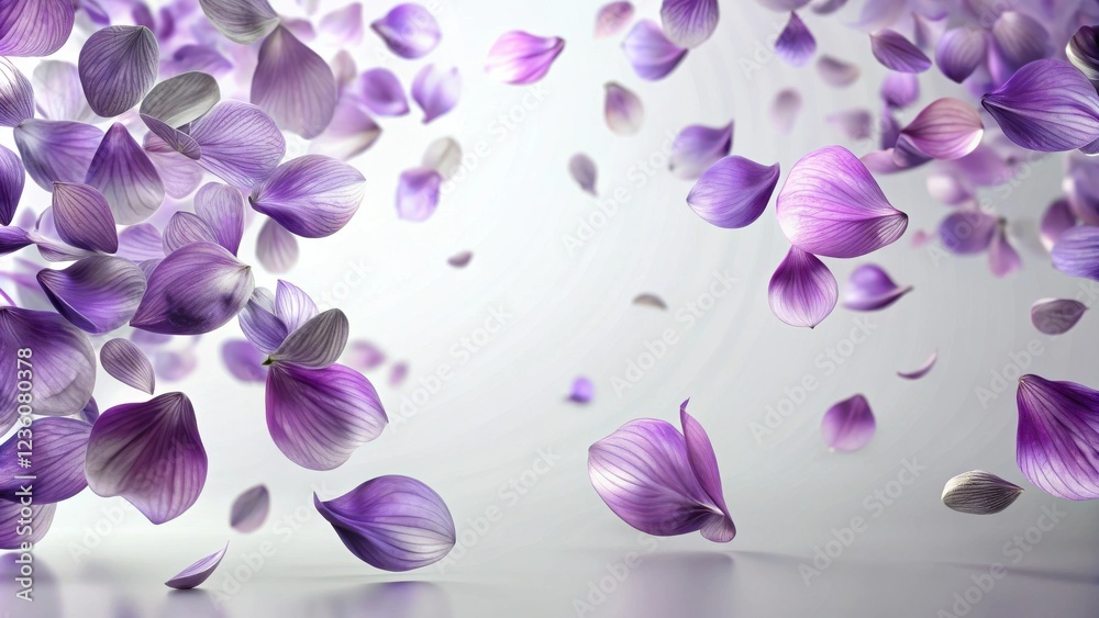 Aufkleber a cascade of delicate lavender petals floats gracefully in a soft, ethereal glow, creating a captiva
