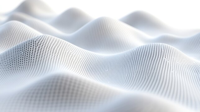 White digital landscape, undulating surface, textured background, abstract design, tech concept