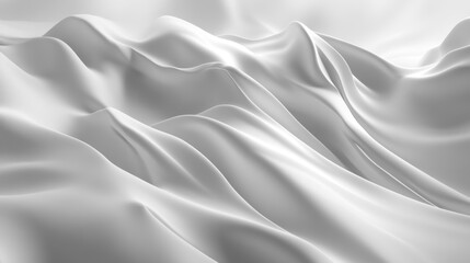 Obraz premium White fabric waves, abstract texture background, flowing folds, studio shot, design element