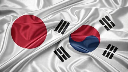 Flags of Japan and South Korea Representing National Unity and Friendship