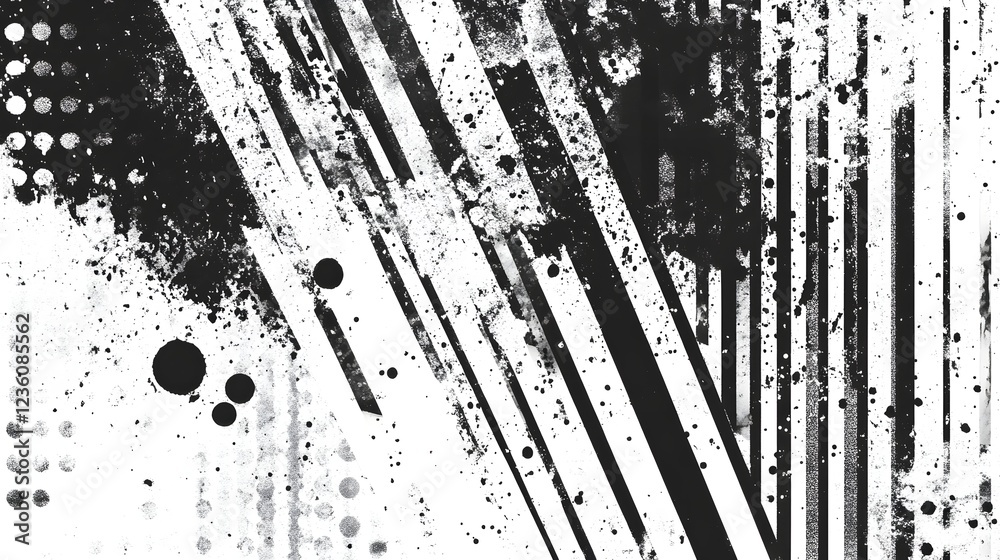 Aufkleber A captivating abstract background featuring a mesmerizing blend of monochrome textures dynamic brush strokes and chaotic splashes of ink  This visually striking design creates a bold contemporary