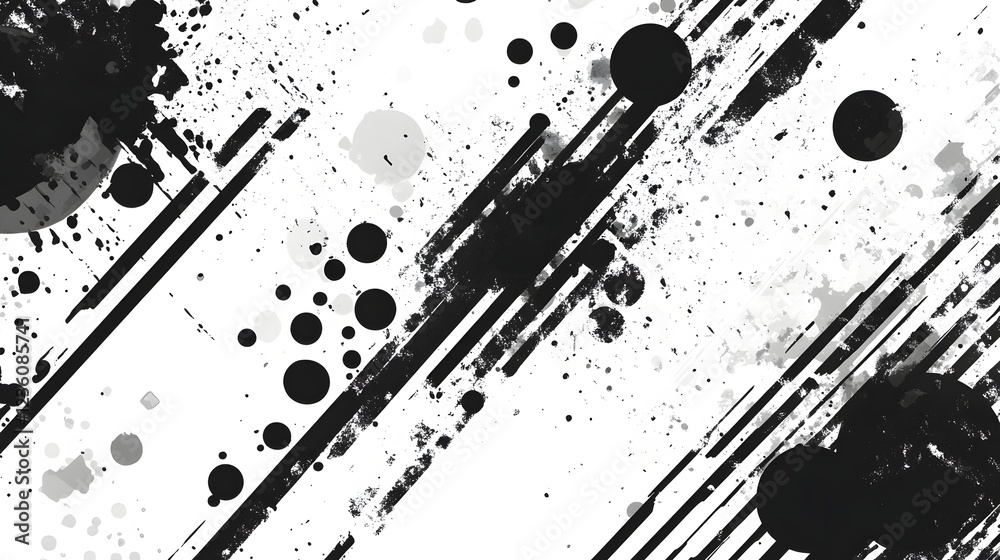 Aufkleber A captivating abstract composition featuring bold dynamic geometric shapes in a striking monochrome palette  The expressive brush strokes and contrasting textures create a visually striking