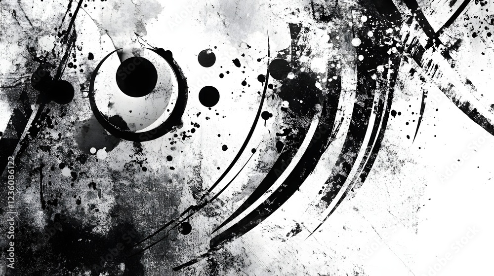 Fototapete a captivating abstract monochrome composition featuring a dynamic fluid arrangement of geometric sha