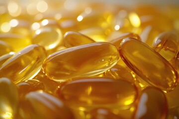 A close-up shot of several yellow prescription pills