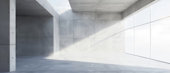 Obraz premium Modern Minimalistic Concrete Architecture Interior