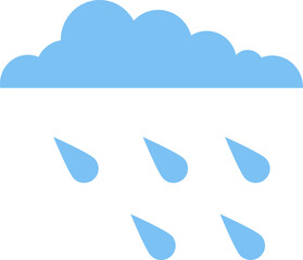 Naklejka premium Rainy cloud icon, cloud icon with raindrops. Web banner, poster, background image, vector illustration, vector.
