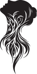 black silhouette neck tattoo design
