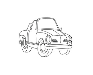Illustration Vector Graphic Of Charicature of Car Coloring Book For Kids Perfect For Coloring Book