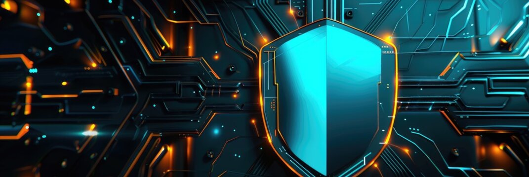 Advanced Cybersecurity Shield Protection Concept