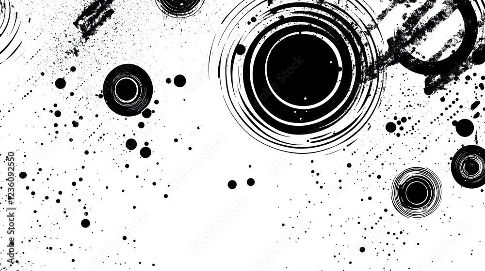Fototapete A striking and captivating abstract composition featuring a dynamic and fluid arrangement of geometric shapes circular patterns and monochrome textures
