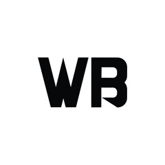 WB monogram logo design letter text name symbol monochrome logotype alphabet character simple logo