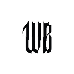 WB monogram logo design letter text name symbol monochrome logotype alphabet character simple logo