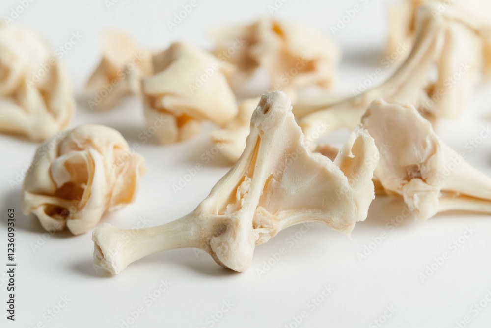 Poster a collection of bones on a clean white surface