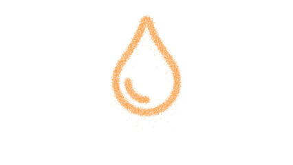 Icon tint is made of yellow grains of sand. Some grains of sand fall down. Transparent background. Black