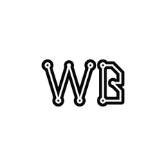 WB monogram logo design letter text name symbol monochrome logotype alphabet character simple logo