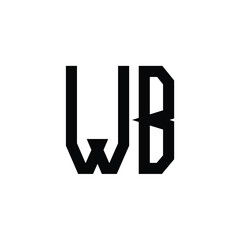WB monogram logo design letter text name symbol monochrome logotype alphabet character simple logo