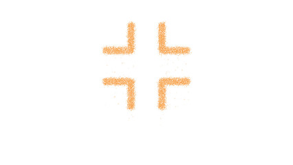 Obraz premium Icon compress is made of yellow grains of sand. Some grains of sand fall down. Transparent background. Black