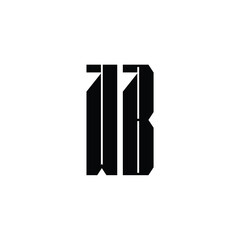 WB monogram logo design letter text name symbol monochrome logotype alphabet character simple logo
