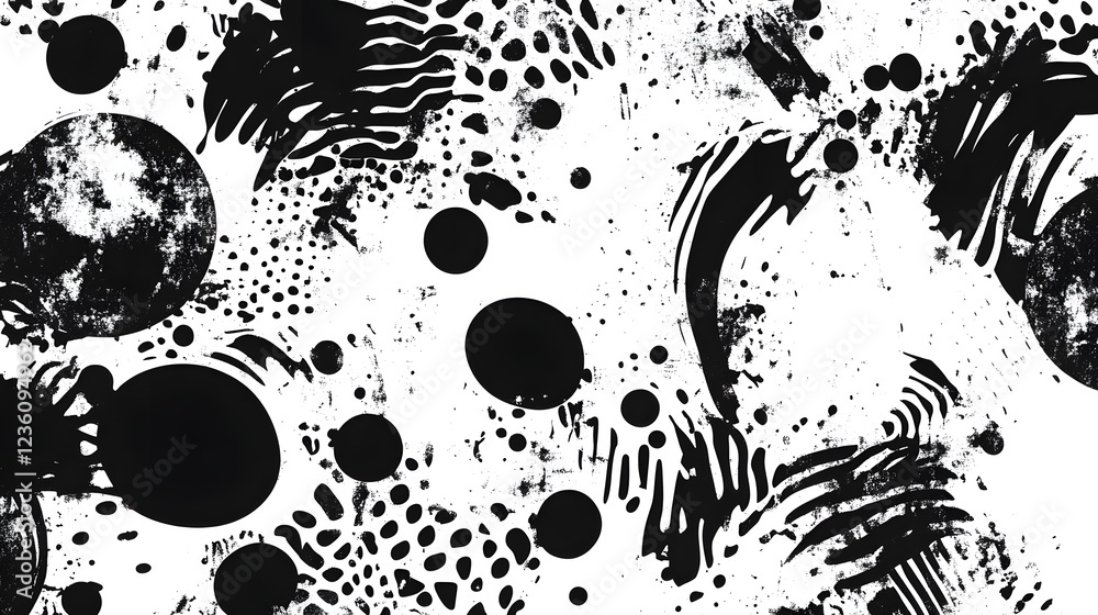Aufkleber a striking monochrome abstract background featuring a dynamic chaotic composition of grunge inspired