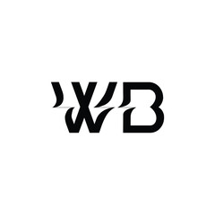 WB monogram logo design letter text name symbol monochrome logotype alphabet character simple logo