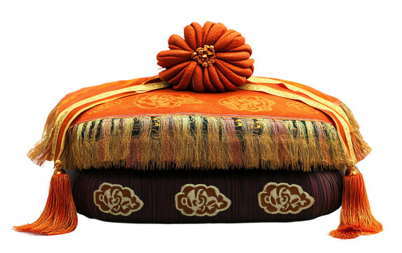 The Spiritual Symbolism of the Torma Ritual Cake for Lhosar Isolated On Transparent Background.