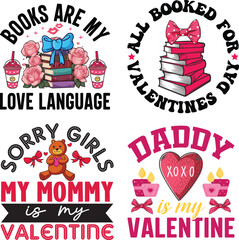 Valentine's Day love vector T-shirt. Valentine's Day Bundle Design.