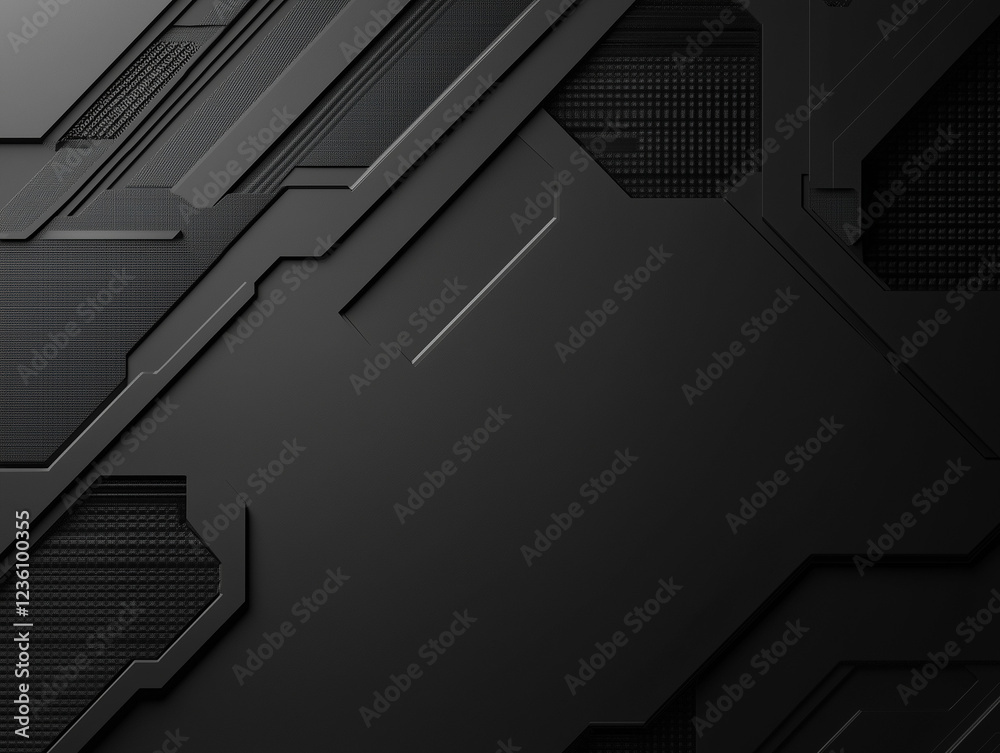 Aufkleber abstract technology background features a minimalistic design with a blank black backdrop, creating 