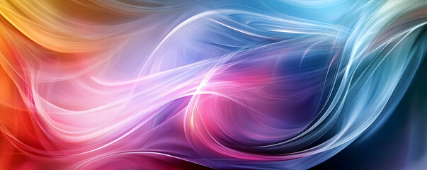 Fototapeta premium Abstract colorful wave patterns flowing harmoniously across the canvas