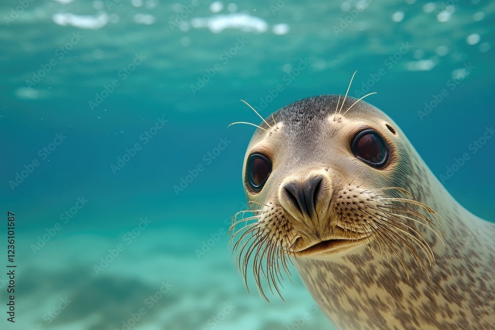 Aufkleber A close-up view of a seal looking directly at the camera