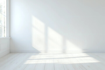 Modern Scandinavian and minimalist living room interior. White empty room. Scandinavian interior design.