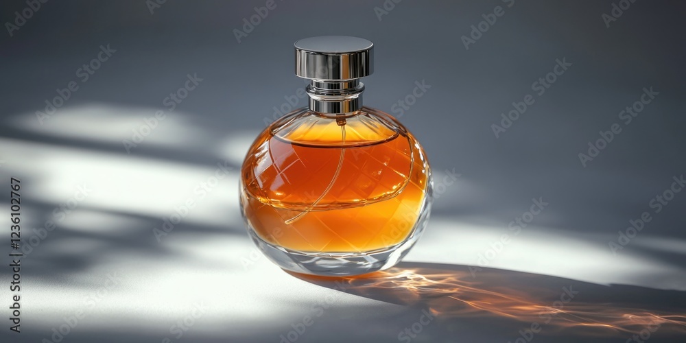 Poster a bottle of perfume sits on a table, ready for use