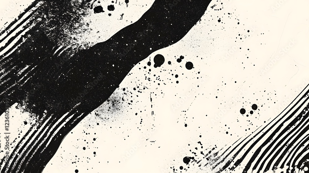 Leinwandbilder captivating monochrome abstract painting with bold expressive brush strokes splatters and drips crea
